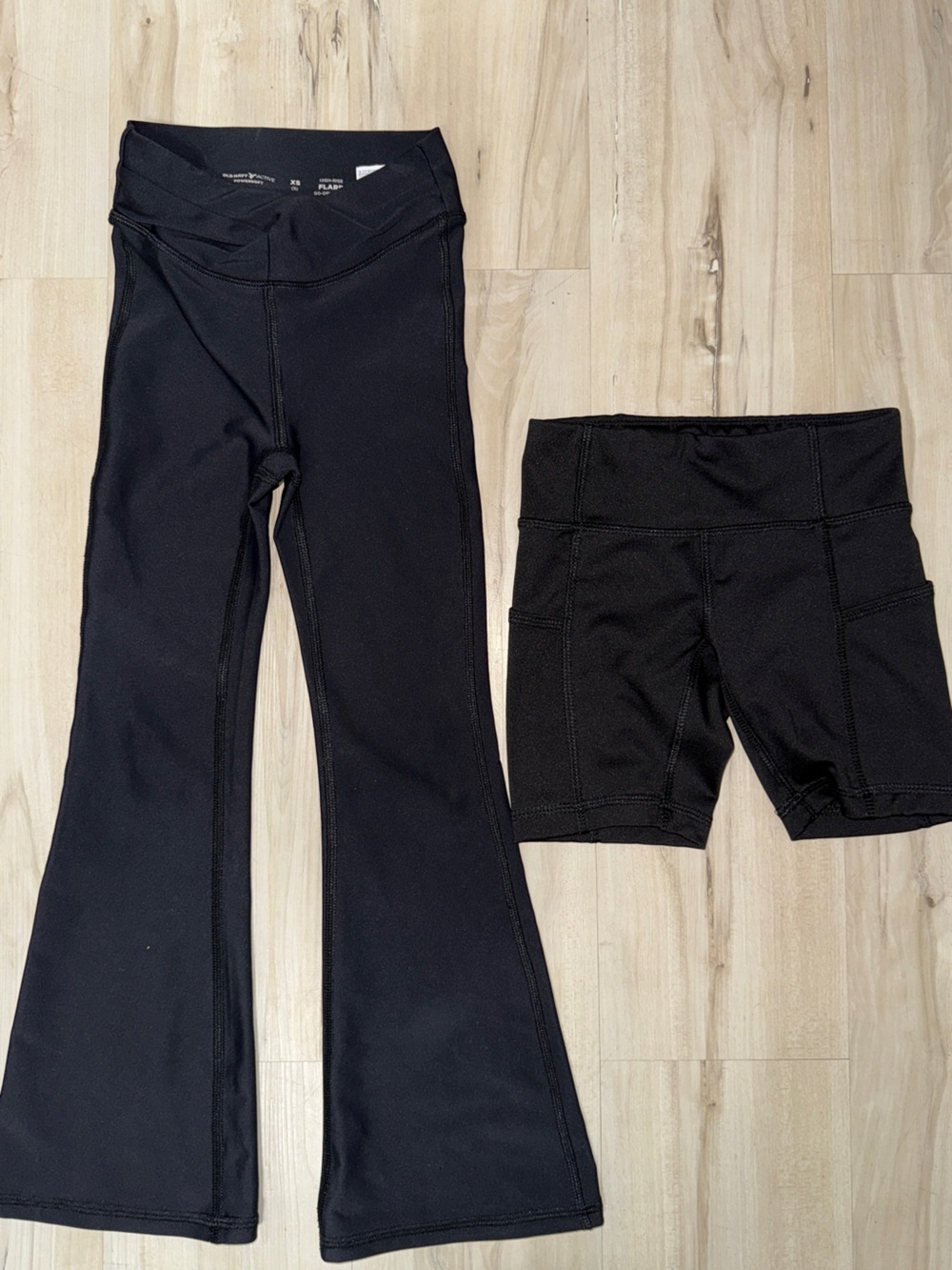 Old Navy Black Active Leggings with Biker Shorts